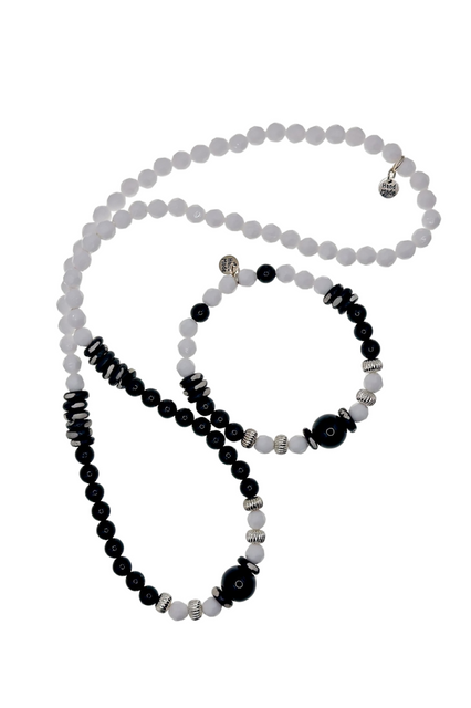 Beaded Necklace and Bracelet Set front