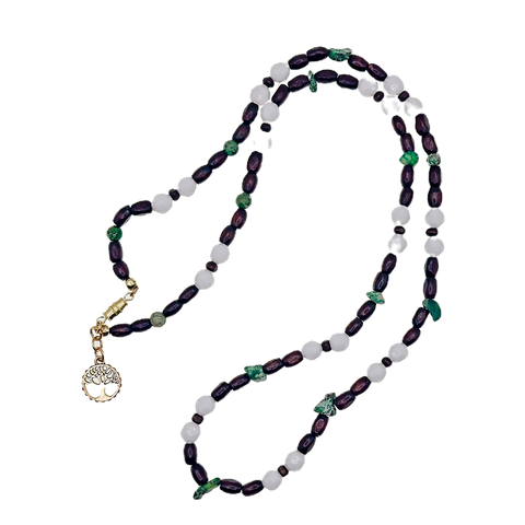 Wood Beaded Necklace front