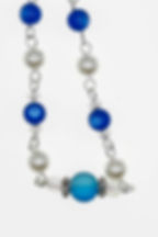 Blue Jasper & Pearl Necklace closeup
