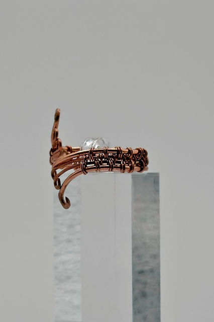 Adjustable Wirework Copper Ring Side View