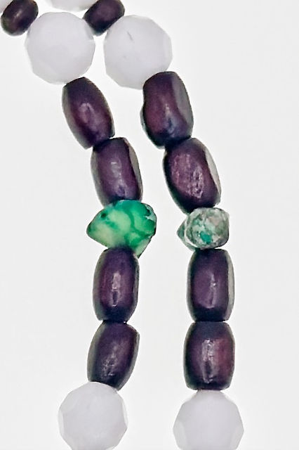 Wood Beaded Necklace closeup