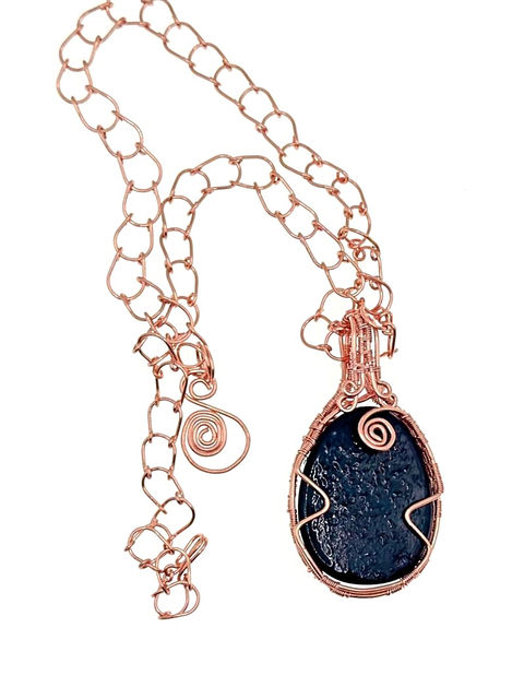 Onyx Cabochon Link Necklace back