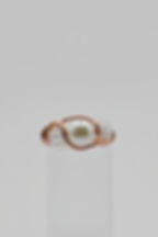 Handmade Pearl Trio Ring in copper front