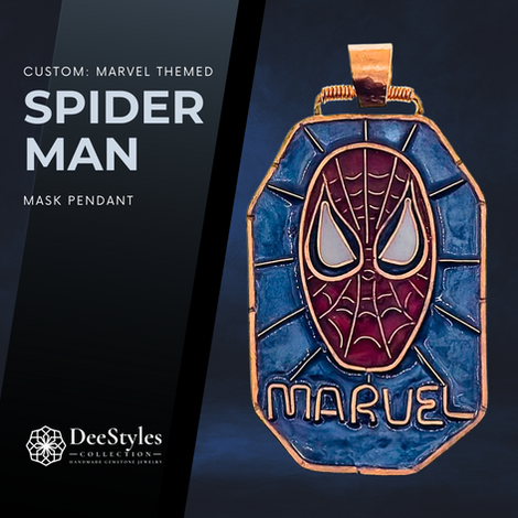 Spider-Man Mask Resin Charm Copper Pendant