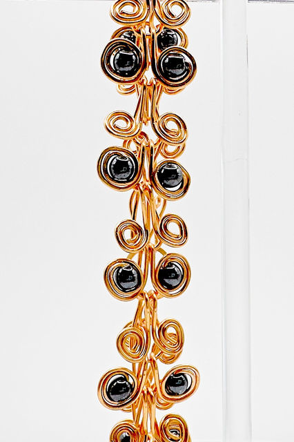 Egyptian Brass Hematite Bracelet closeup