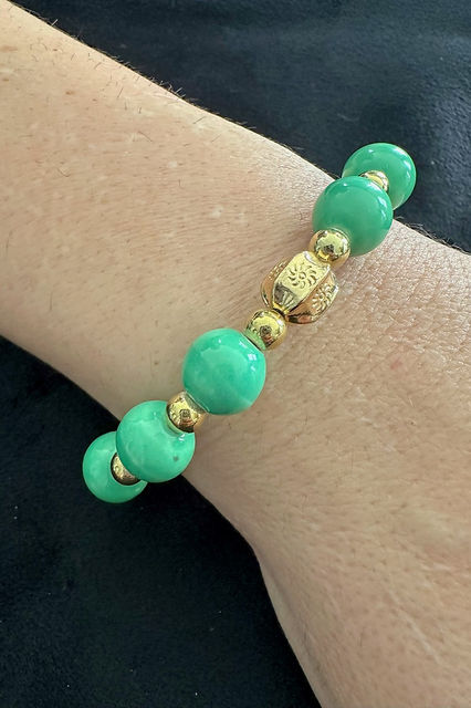 Jasper Stretch Bracelet on wrist