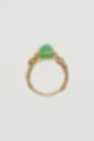Green Amazonite Wire-Sculpted Ring in Brass