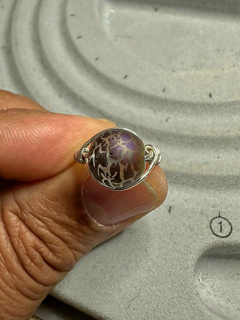 Crackled Agate Wire Ring top