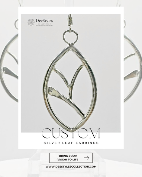 silver leaf earrings