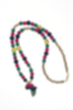Africa Continent Pendant Beaded Necklace front