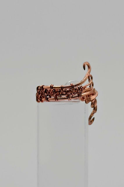 Adjustable Wirework Copper Ring Side View