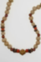 African Wood Beaded Necklace closeup