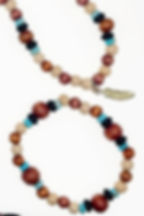 Wood Beaded Prayer Tassel Necklace and Bracelet Set bracelet