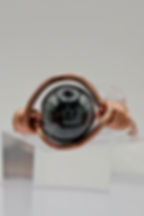 Natural Hematite Wrapped Ring in Copper front
