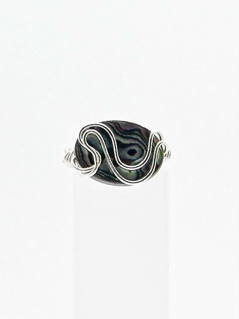 Paua Shell Wrap Ring front