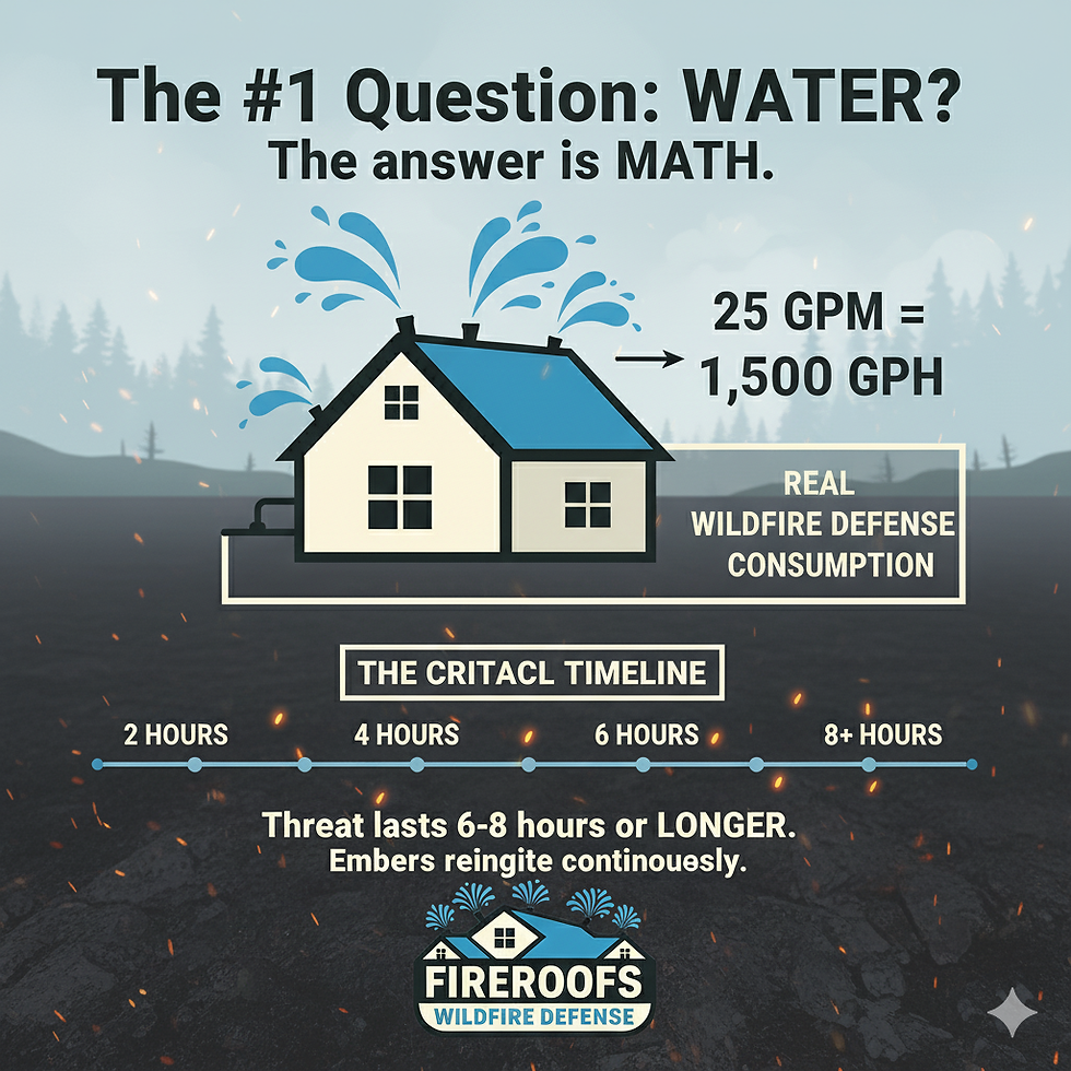 Water consumption for wildfire defense systems
