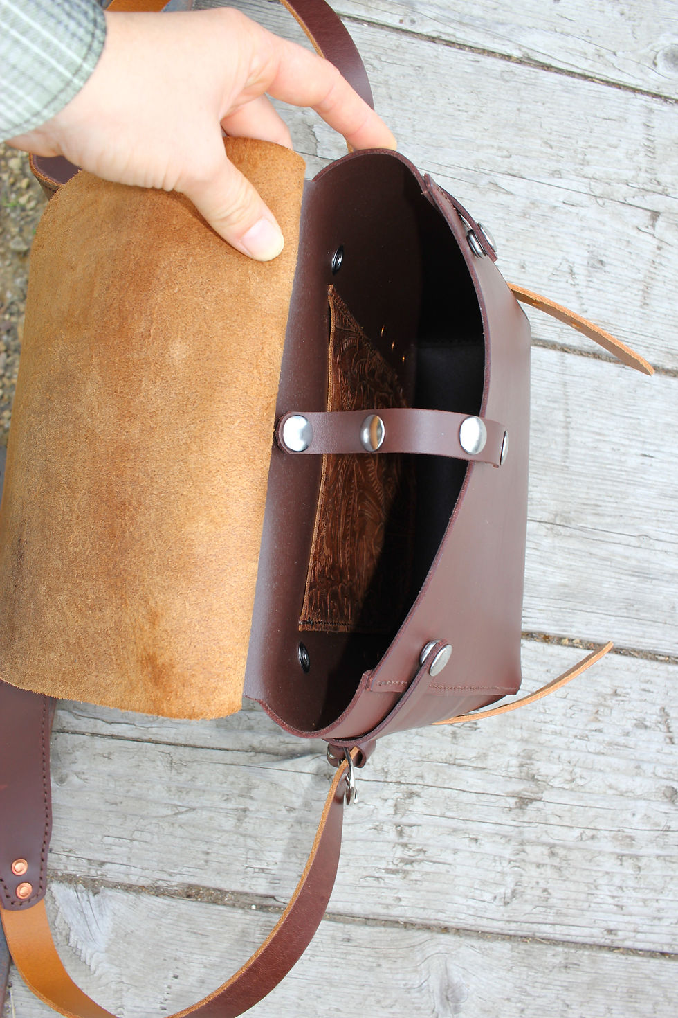 Thumbnail: Rustic Brown Floral Pattern Backpack