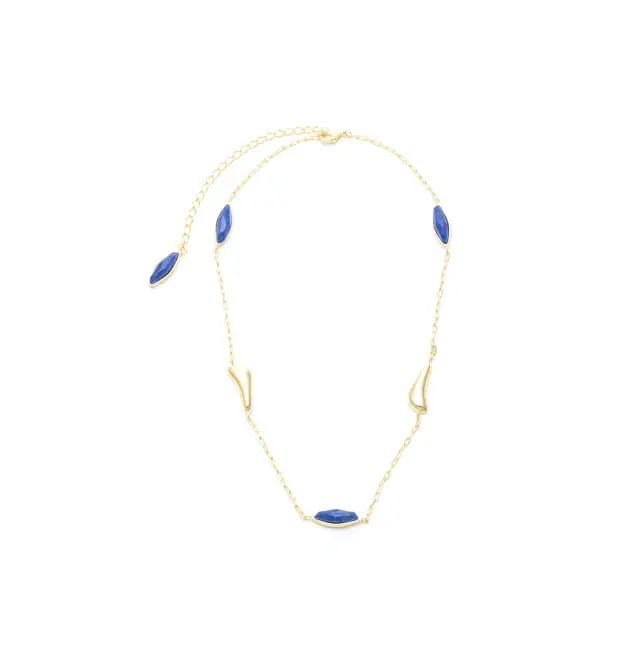 COLAR DUAL LONGO COM HOWLITA AZUL