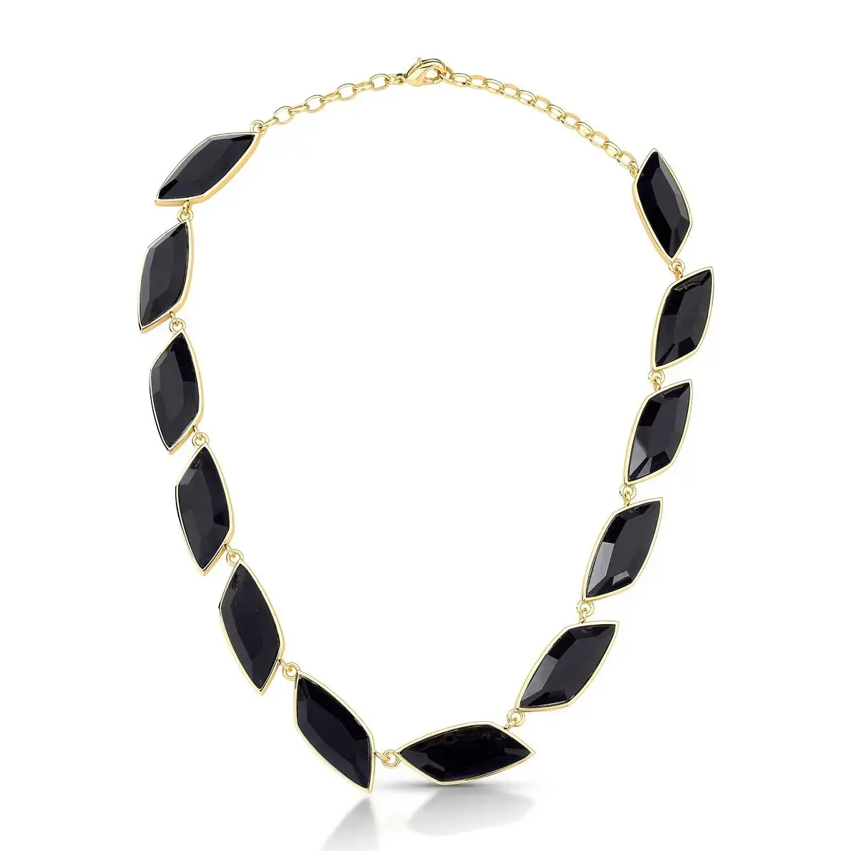 COLAR COM CRISTAIS NAVETES E ELOS OVAIS