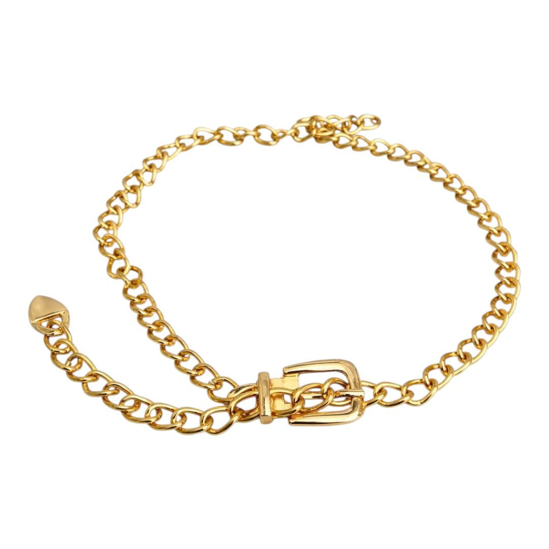 CINTO CORRENTE DOURADA COM CADEADO