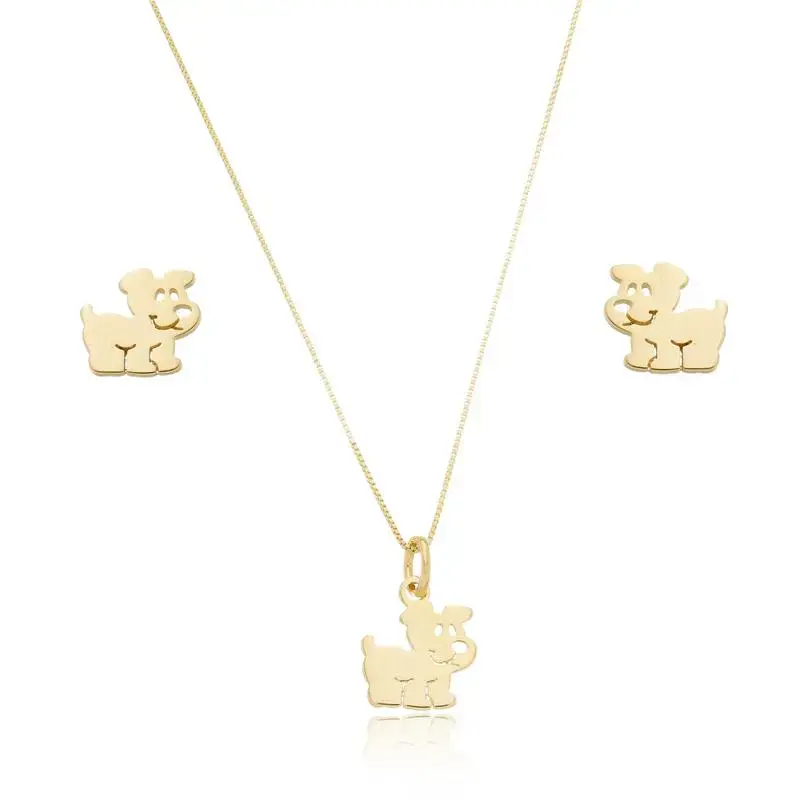 CONJUNTO INFANTIL COLAR E BRINCO PET