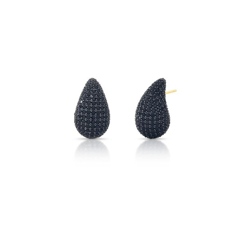 Miniatura: BRINCO DE GOTA CRAVEJADO DE ZIRCÔNIAS