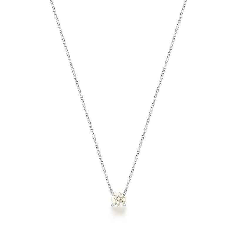Miniatura: COLAR COM PEDRA MOISSANITE PRATA RODINADA CHAPADO
