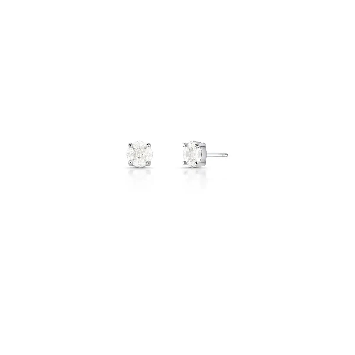 BRINCO REDONDO EM PEDRAS MOISSANITES 3 MM PRATA RODINADA