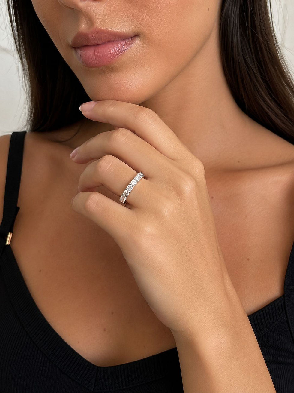 Miniatura: ANEL PRATEADO COM ZIRCONIAS GLOW