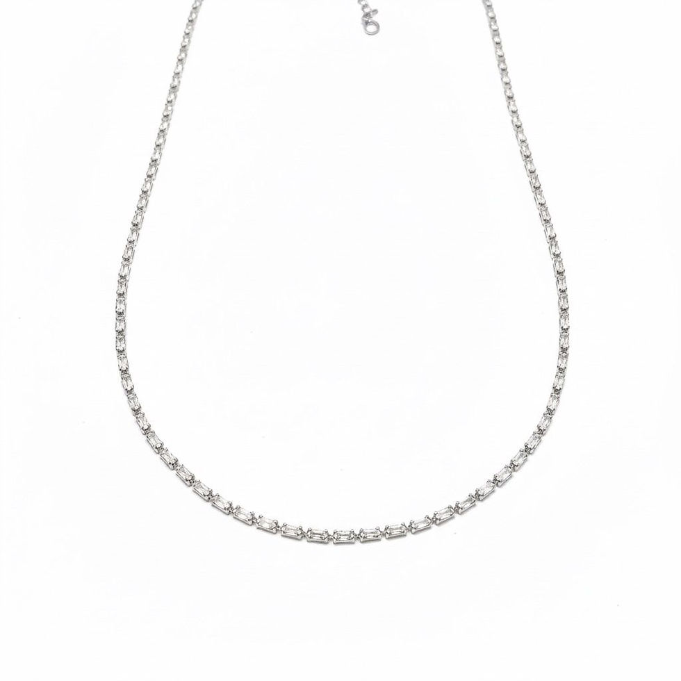 Miniatura: COLAR CHOKER RIVIERA COM MINI ZRCÔNIAS BAGUETE