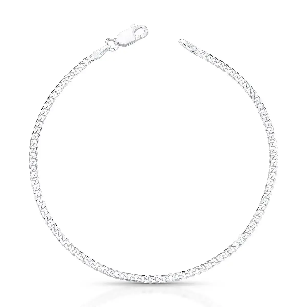 PULSEIRA EM MALHA GROUMET PRATA LISA