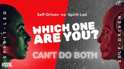 A person running confidently toward a “Dead End” sign while a nearby path labeled “Spirit-Led” glows with light, symbolizing the difference between being self-driven and Spirit-guided