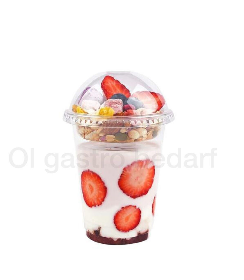 Miniaturbild: smoothie becher + Domdeckel PET Mit Öffnung 1000 Stück 400  ml