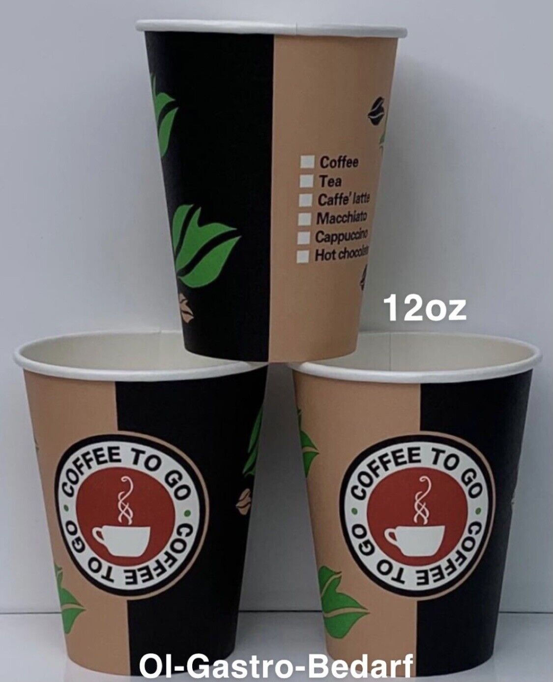 OL-Gastro-Bedarf 400 Hartpapier 300 ml Coffee to go Becher Pappbecher