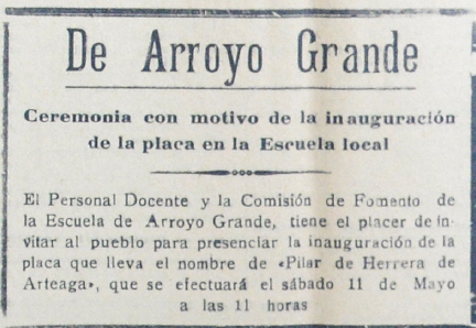 Pilar de Herrera de Arteaga. Pilar de Herrera. Revista Tabaré N3. 1914