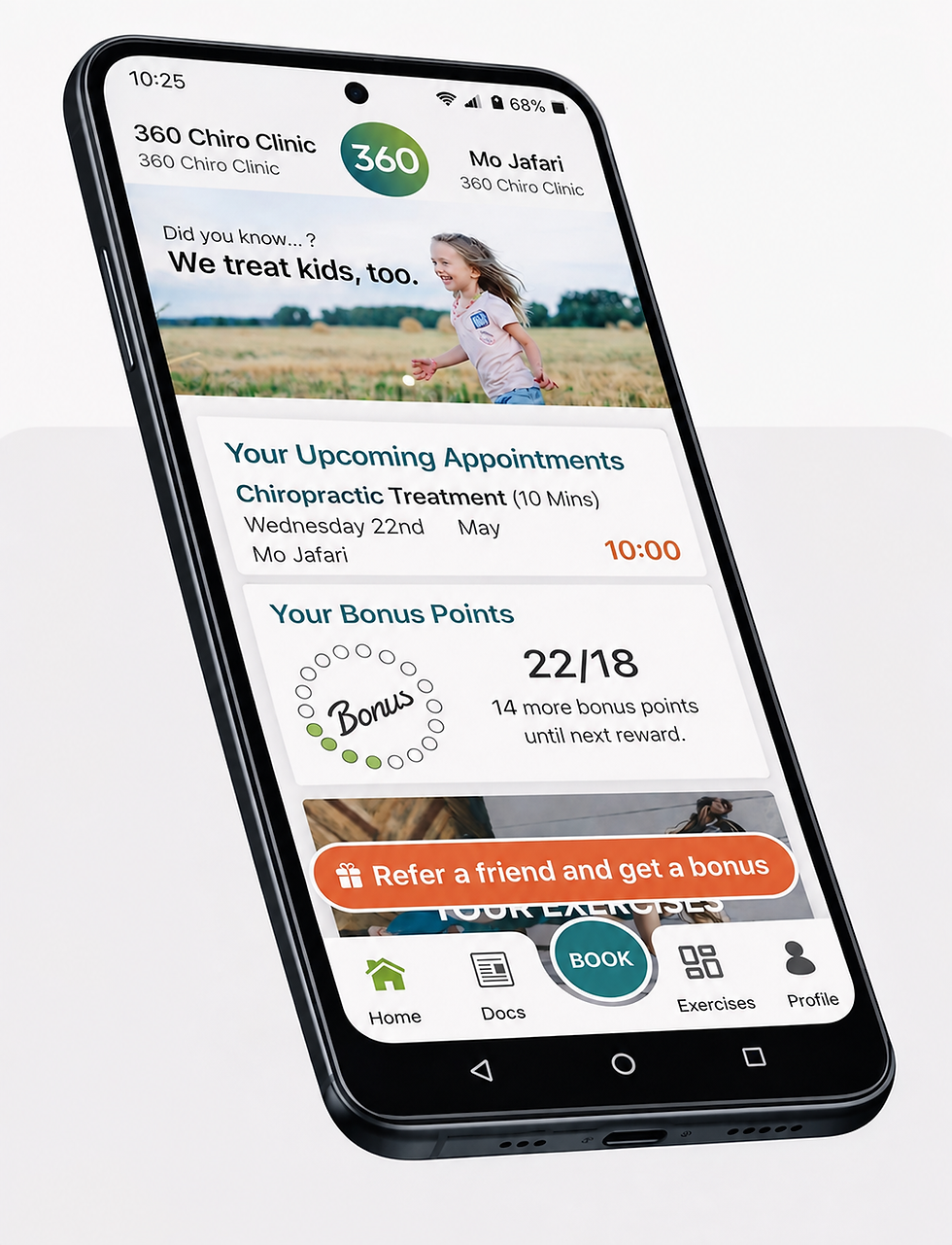 Sheffield Chiropractor at 360 Chiro Clinic, Sharrow Vale, Sheffield. Image of Patient booking app.png