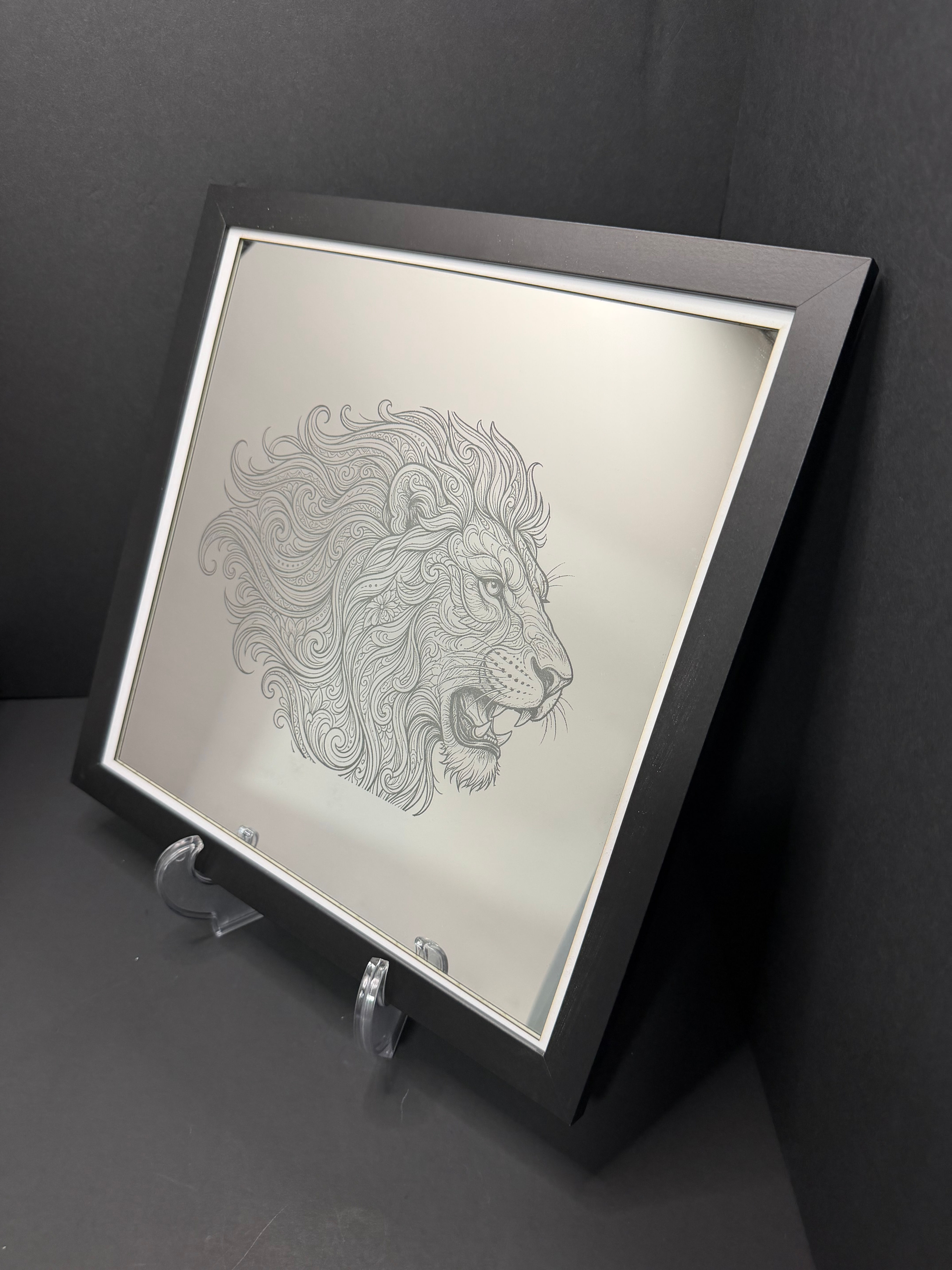 Lion Engraved Mirror