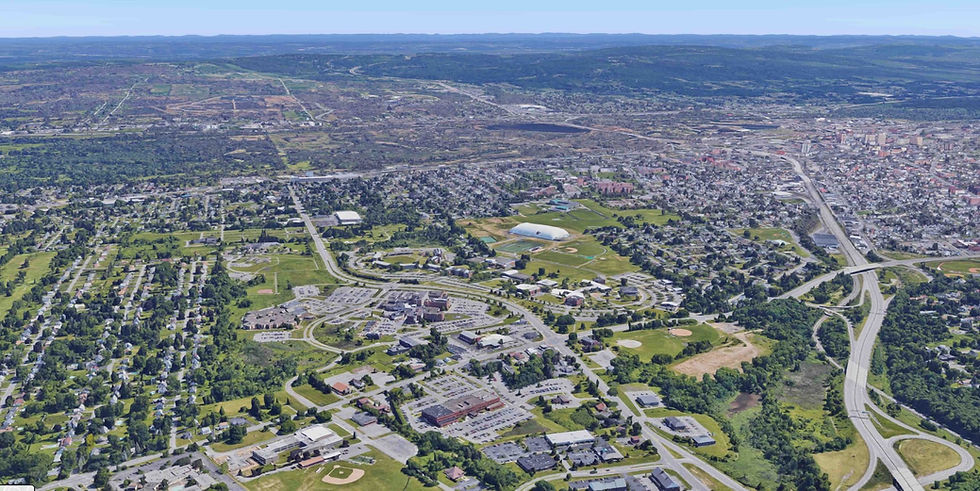 Aerial view of the former St. Luke's Campus.