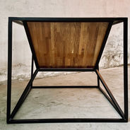 leesstoel staal hout upcycling