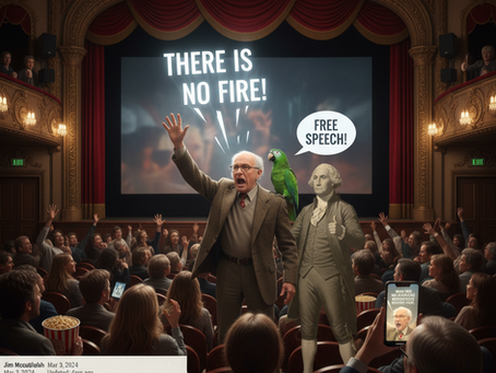 Veteran Asserts First Amendment Right by Yelling 'There is no fire' in Crowded Theater