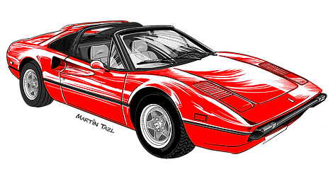 Ferrari Illustration von Martin Tazl