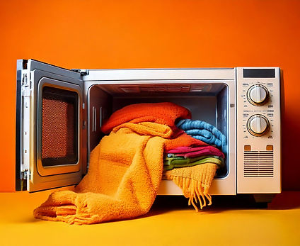AI image (PS) - Microwave with laundry - (
