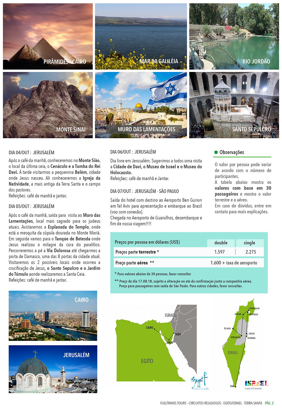 Roteiro Egito Israel - Caravana Transbra