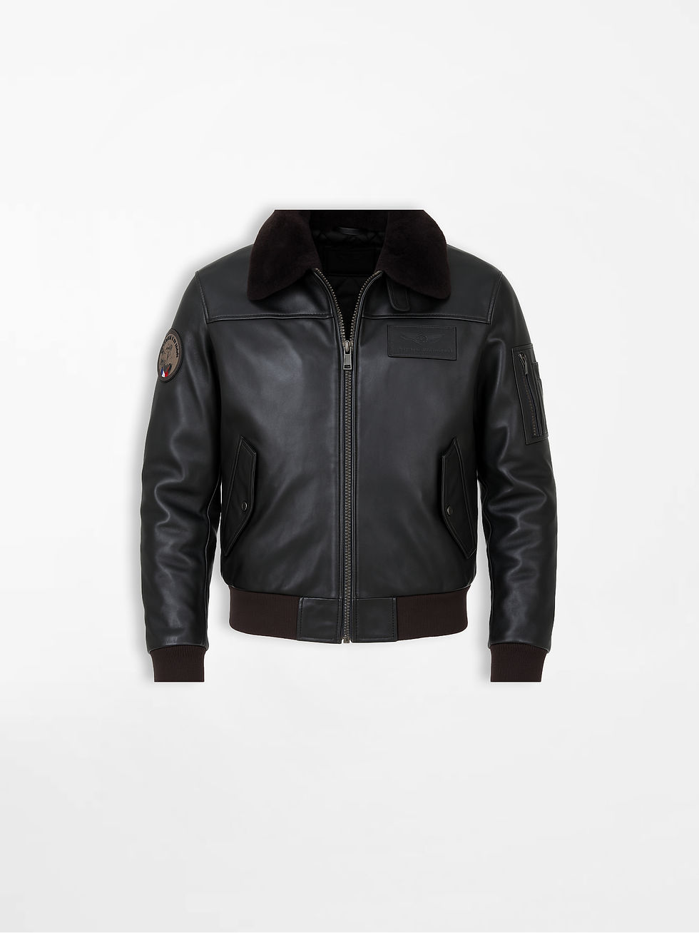 Blouson aviateur en cuir Patrouille de France