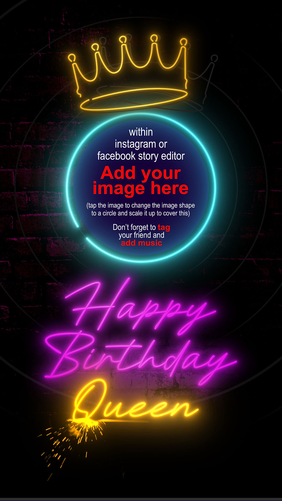 Thumbnail: Happy Birthday - Neon Queen - Animated Story template
