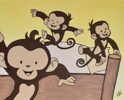 Monkeys Jumping on the Bed
