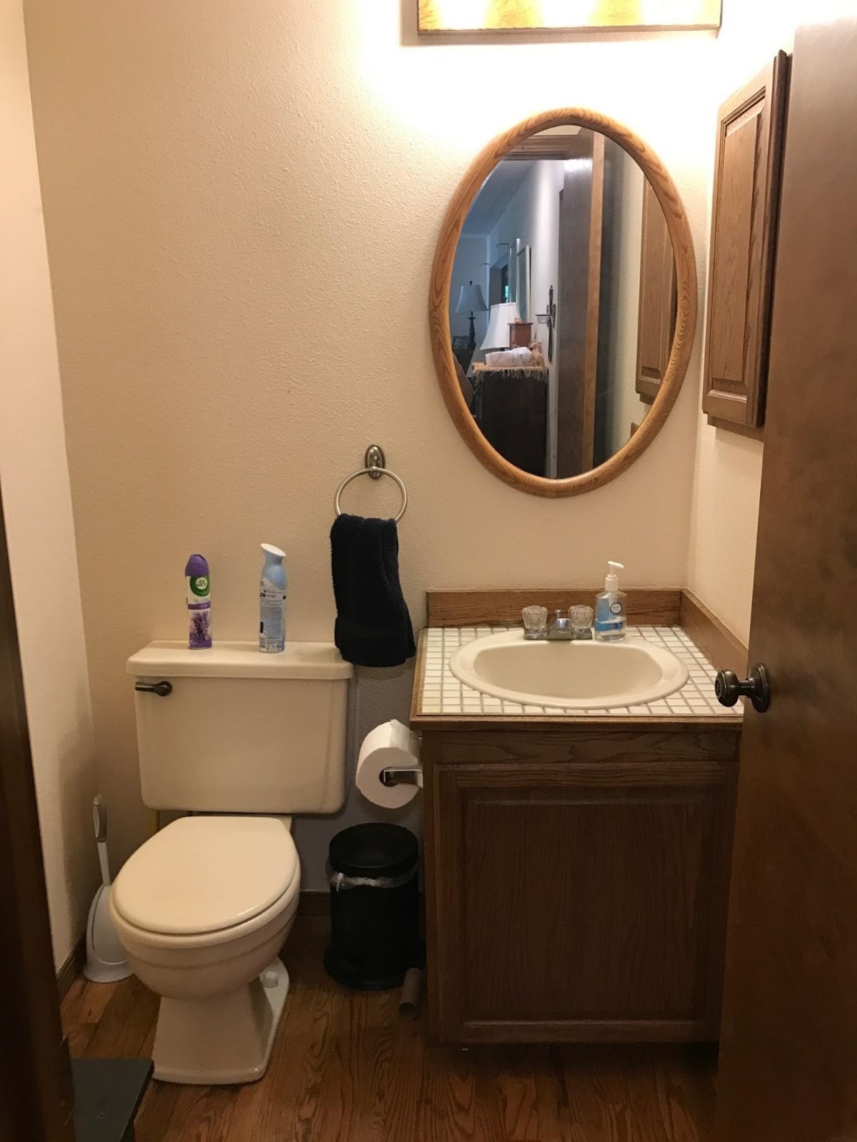 Before Shot of Vanity and Toilet