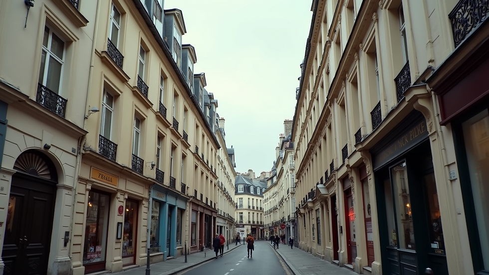 Vista grandangolare degli edifici storici di Le Marais