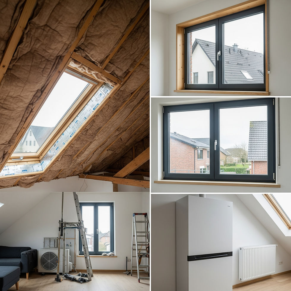 Loft Insulation, double glazed windows and a new boiler