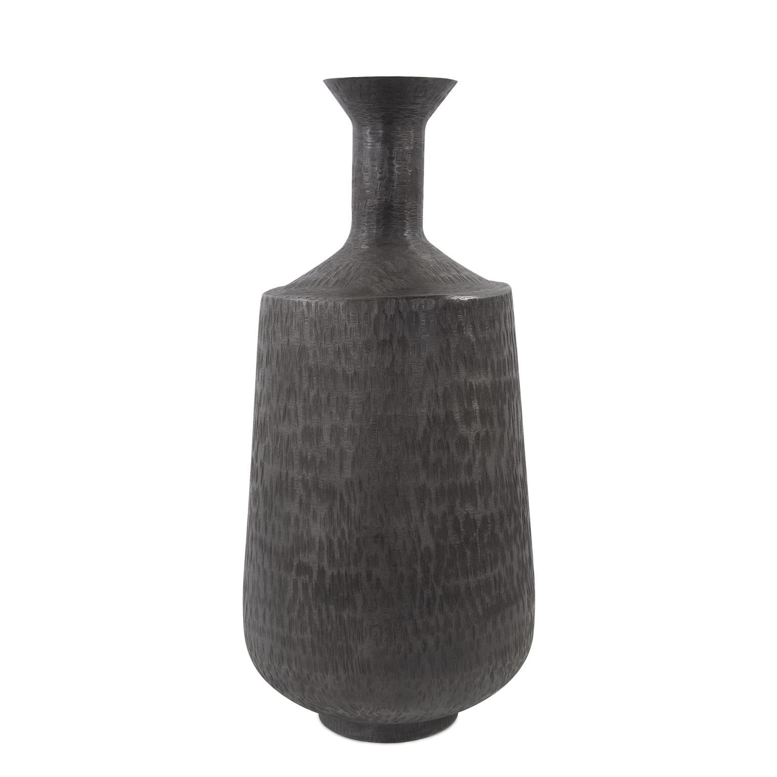 Etched Crossways Flared Neck Vase- Medium